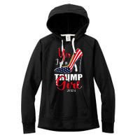 Yes IM A Trump Girl Stilettos High Heel Us Flag Trump 2024 Women's Fleece Hoodie