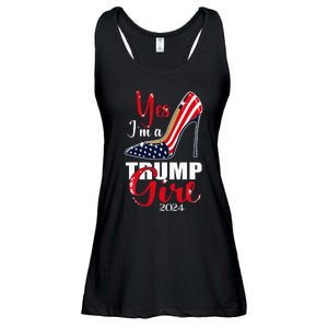 Yes IM A Trump Girl Stilettos High Heel Us Flag Trump 2024 Ladies Essential Flowy Tank