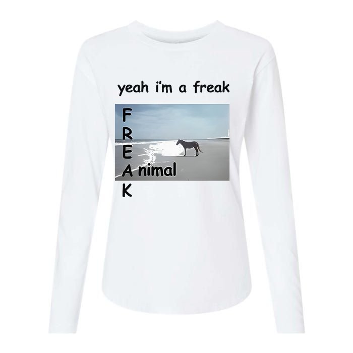 Yeah Im A Freak Animal Womens Cotton Relaxed Long Sleeve T-Shirt