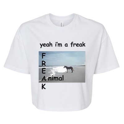 Yeah Im A Freak Animal Bella+Canvas Jersey Crop Tee