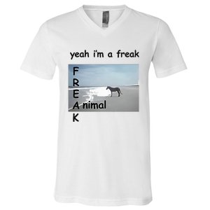 Yeah Im A Freak Animal V-Neck T-Shirt