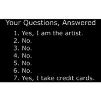 Yes I Am The Artist Your Questions Answered Bumper Sticker