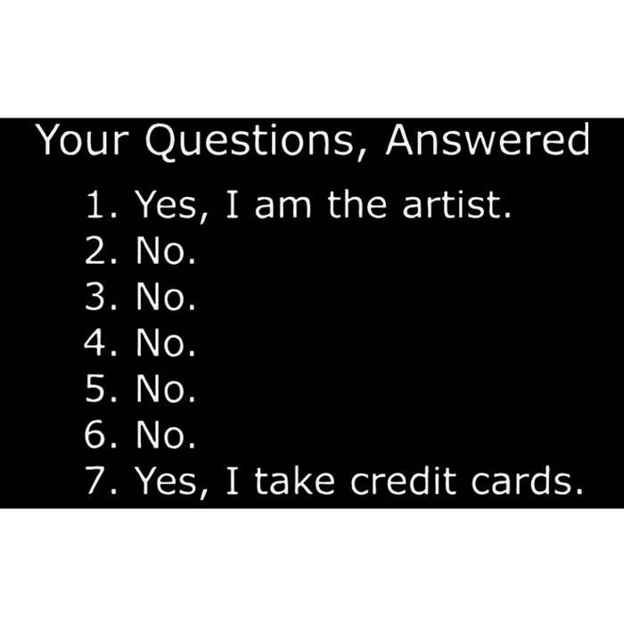 Yes I Am The Artist Your Questions Answered Bumper Sticker