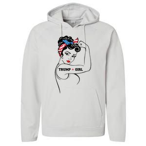 Yes IM A Trump Girl Get Over It Trump 2024 Election Gifts Performance Fleece Hoodie