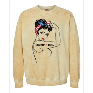 Yes IM A Trump Girl Get Over It Trump 2024 Election Gifts Colorblast Crewneck Sweatshirt