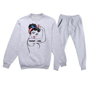 Yes IM A Trump Girl Get Over It Trump 2024 Election Gifts Premium Crewneck Sweatsuit Set