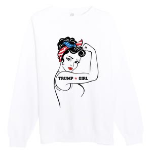 Yes IM A Trump Girl Get Over It Trump 2024 Election Gifts Premium Crewneck Sweatshirt