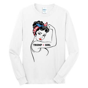 Yes IM A Trump Girl Get Over It Trump 2024 Election Gifts Tall Long Sleeve T-Shirt