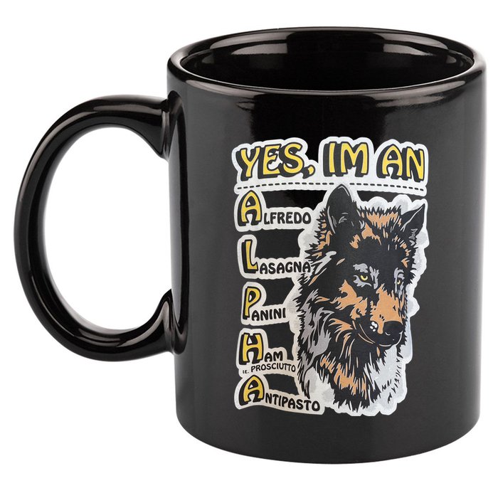 Yes I’m An Alpha Alfredo Lasagna Panini Ham Ie Prosciutto Antipasto Wolf 11oz C Handle Ceramic Mug