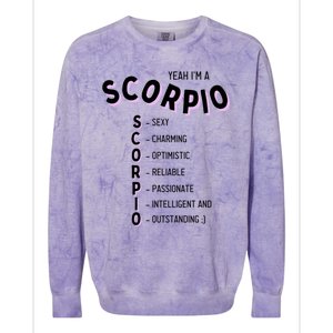 Yeah Im A Scorpio Zodiac Gift Colorblast Crewneck Sweatshirt