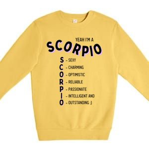 Yeah Im A Scorpio Zodiac Gift Premium Crewneck Sweatshirt