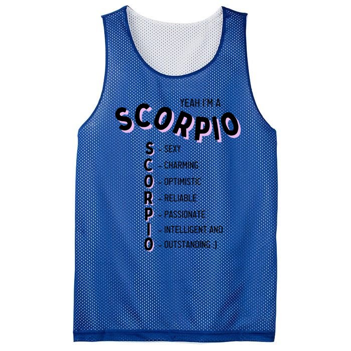 Yeah Im A Scorpio Zodiac Gift Mesh Reversible Basketball Jersey Tank