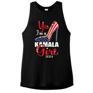 Yes Im A Kamala Girl Stilettos High Heel Harris 2024 Vote Ladies PosiCharge Tri-Blend Wicking Tank