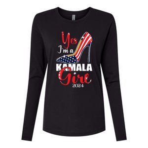 Yes Im A Kamala Girl Stilettos High Heel Harris 2024 Vote Womens Cotton Relaxed Long Sleeve T-Shirt