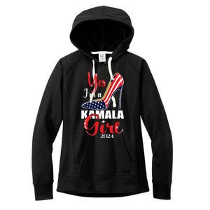 Yes Im A Kamala Girl Stilettos High Heel Harris 2024 Vote Women's Fleece Hoodie