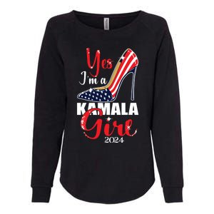 Yes Im A Kamala Girl Stilettos High Heel Harris 2024 Vote Womens California Wash Sweatshirt