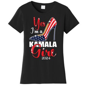 Yes Im A Kamala Girl Stilettos High Heel Harris 2024 Vote Women's T-Shirt