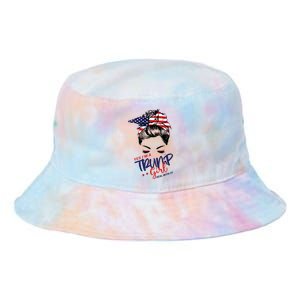 Yes Im A Trump Girl Deal With It Messy Hair Bun Trump Tie Dye Newport Bucket Hat