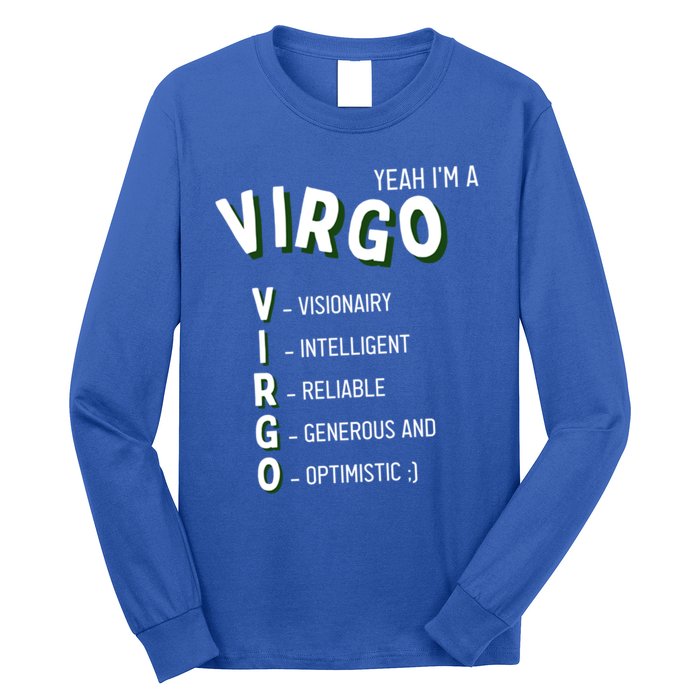 Yeah Im A Virgo Zodiac Gift Long Sleeve Shirt