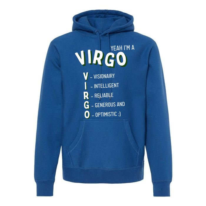 Yeah Im A Virgo Zodiac Gift Premium Hoodie