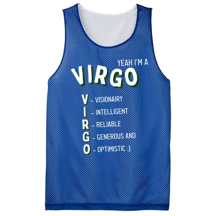 Yeah Im A Virgo Zodiac Gift Mesh Reversible Basketball Jersey Tank