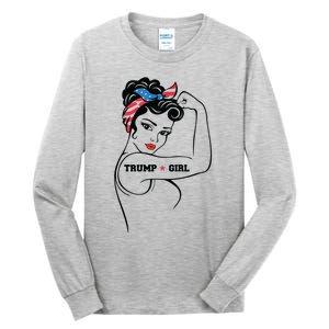 Yes Im A Trump Girl Get Over It Trump 2024 Election Gifts Tall Long Sleeve T-Shirt