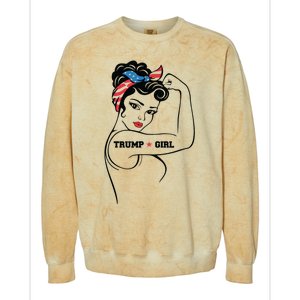 Yes Im A Trump Girl Get Over It Trump 2024 Election Gifts Colorblast Crewneck Sweatshirt