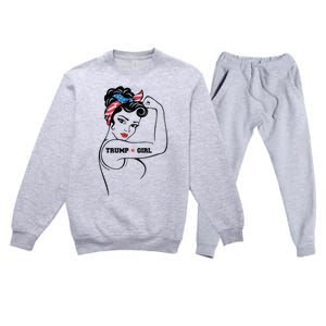 Yes Im A Trump Girl Get Over It Trump 2024 Election Gifts Premium Crewneck Sweatsuit Set