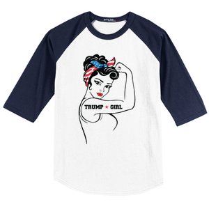 Yes Im A Trump Girl Get Over It Trump 2024 Election Gifts Baseball Sleeve Shirt