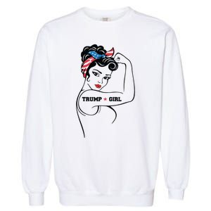 Yes Im A Trump Girl Get Over It Trump 2024 Election Gifts Garment-Dyed Sweatshirt