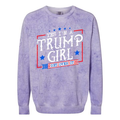 Yes IM A Trump Get Over It Funny Gift For Trump Supporter Gift Colorblast Crewneck Sweatshirt