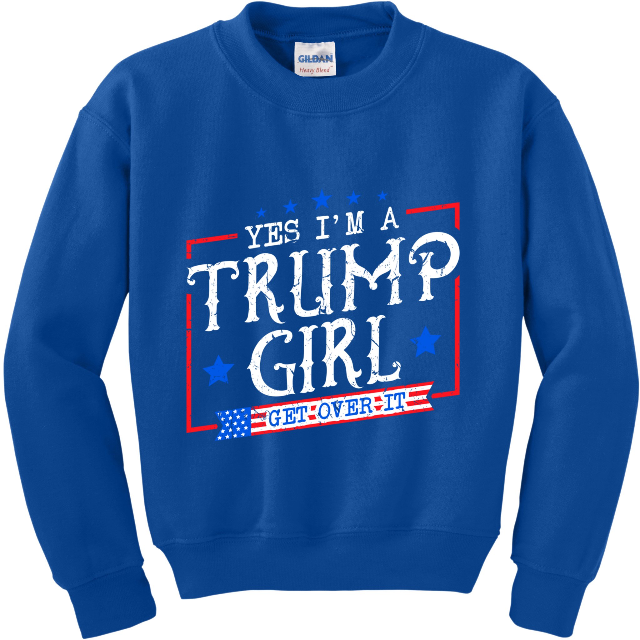 Yes IM A Trump Get Over It Funny Gift For Trump Supporter Gift Kids Sweatshirt