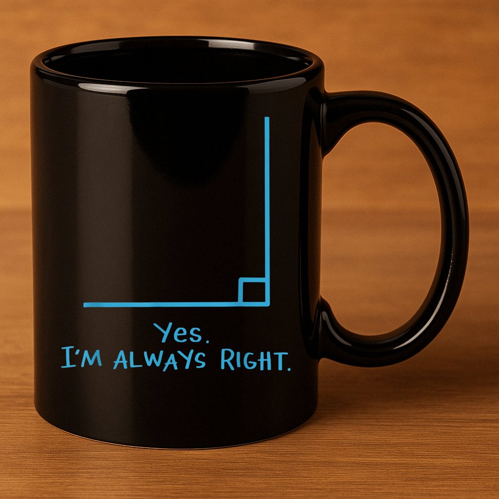 Yes Im Always Right Math Teacher 11oz C Handle Ceramic Mug