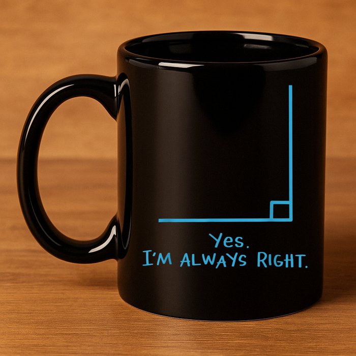 Yes Im Always Right Math Teacher 11oz C Handle Ceramic Mug