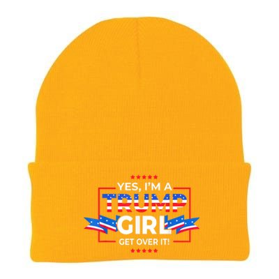 Yes IM A Trump Girl Get Over It Support Trump 2020 Knit Cap Winter Beanie