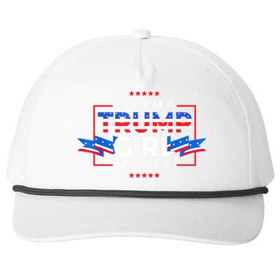 Yes IM A Trump Girl Get Over It Support Trump 2020 Snapback Five-Panel Rope Hat