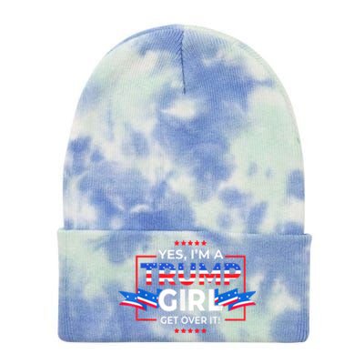 Yes IM A Trump Girl Get Over It Support Trump 2020 Tie Dye 12in Knit Beanie