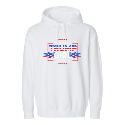 Yes IM A Trump Girl Get Over It Support Trump 2020 Garment-Dyed Fleece Hoodie