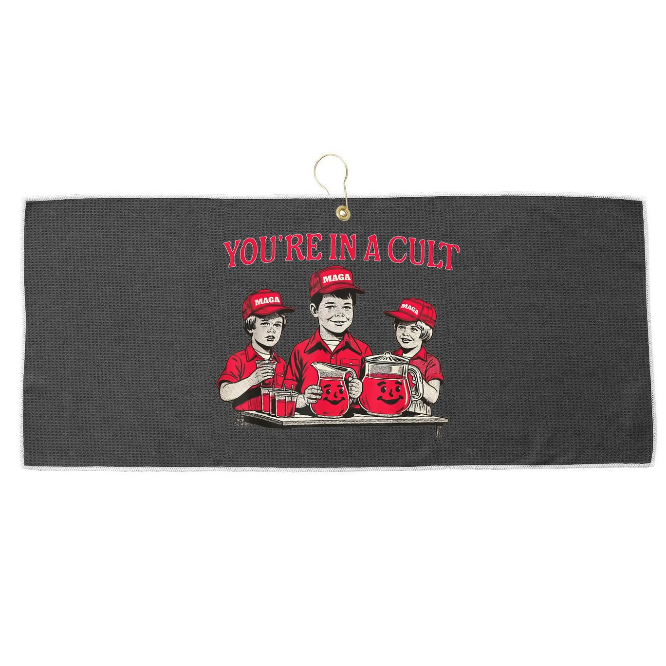You're In A Cult  Large Microfiber Waffle Golf Towel