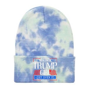 Yes IM A Trump Get Over It Funny Gift Trump Great Gift Tie Dye 12in Knit Beanie