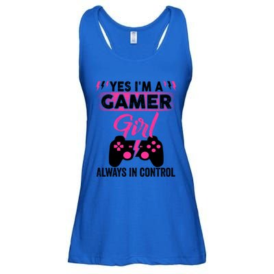 Yes Im A Gamer Girl Gaming Cool Gift Always In Control Game Girl Funny Gift Ladies Essential Flowy Tank