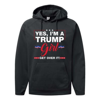 Yes I'm A Trump Get Over It Trump 2024 Election Gifts Performance Fleece Hoodie