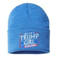 Yes IM A Trump Get Over It Funny Gift For Trump Supporter Cool Gift Sustainable Knit Beanie