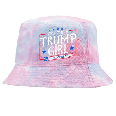 Yes IM A Trump Get Over It Funny Gift For Trump Supporter Cool Gift Tie-Dyed Bucket Hat