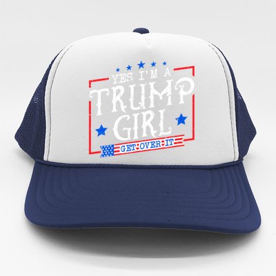 Yes IM A Trump Get Over It Funny Gift For Trump Supporter Cool Gift Trucker Hat