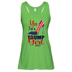 Yes IM A Trump Girl Stilettos High Heel Us Flag Trump 2024 Ladies Essential Flowy Tank