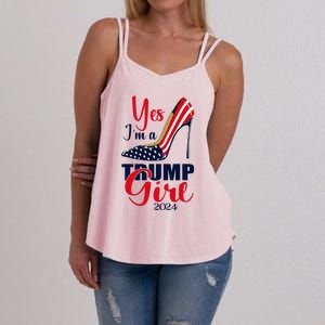 Yes IM A Trump Girl Stilettos High Heel Us Flag Trump 2024 Women's Strappy Tank