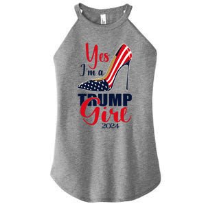 Yes IM A Trump Girl Stilettos High Heel Us Flag Trump 2024 Women's Perfect Tri Rocker Tank