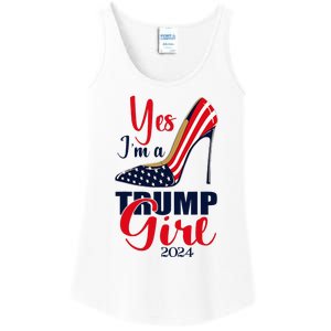 Yes IM A Trump Girl Stilettos High Heel Us Flag Trump 2024 Ladies Essential Tank