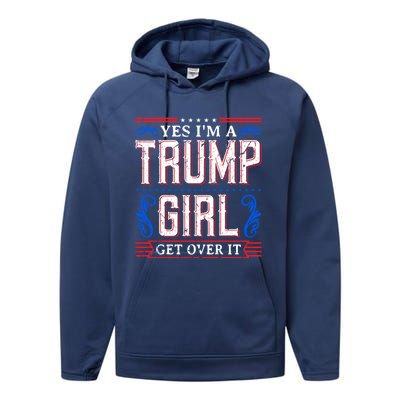 Yes IM A Trump Get Over It November Presidential Trump Cute Gift Performance Fleece Hoodie